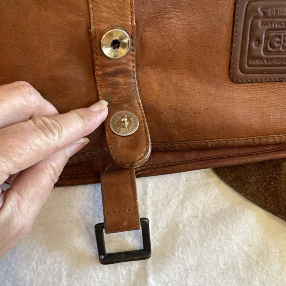 Vintage Geoffrey Beene GB Leather Messenger College Carry On Travel Briefcase - Picture 8 of 14